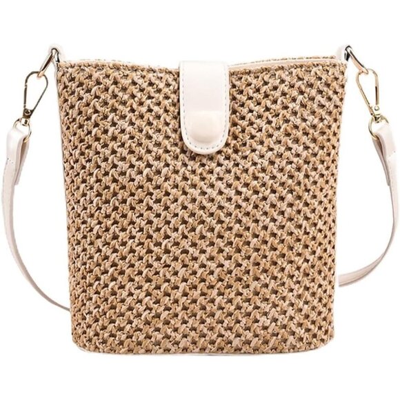 Handbags - Women Straw Crossbody Bag Handmade Rattan Shoulder Bag Purse Vacation Chic